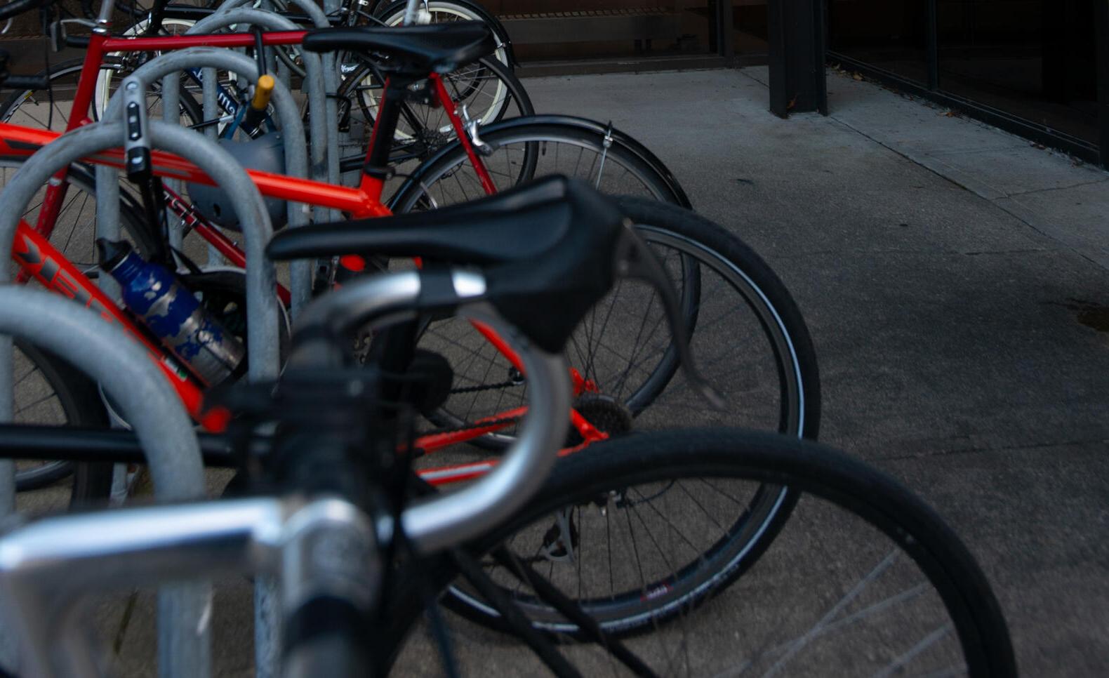 Bikes at MCAD's bike rack