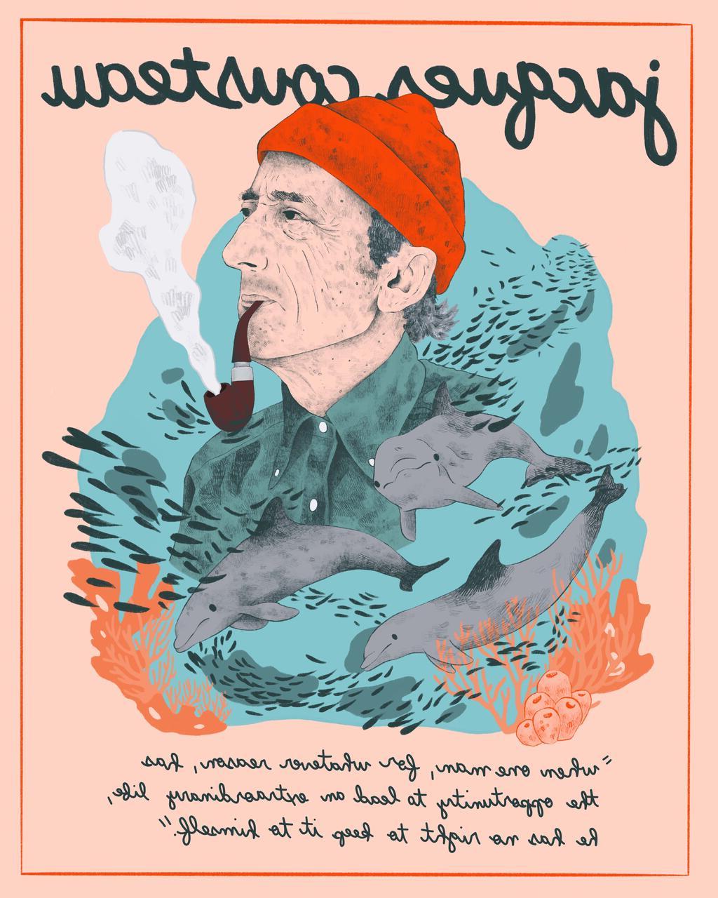 卡姆·麦克莱恩绘制的雅克·库斯托插画海报